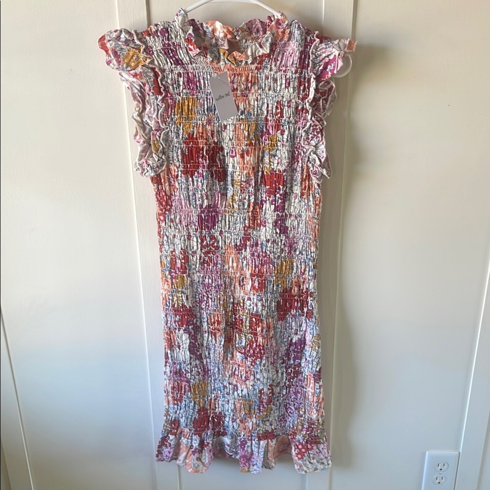 Colorful Smocked Midi Dress